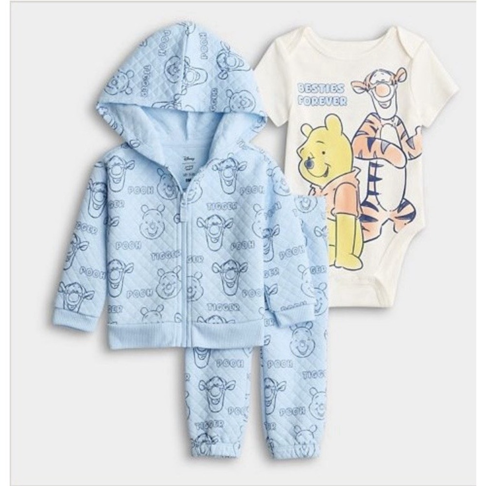 Baby Jumping Beans® Winnie the Pooh 3-pc. Quilted Hoodie, Pants & Bodysuit Set